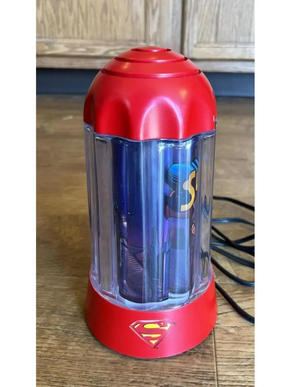 Vtg DC Comic Superman Motion Lamp - Man of Steel Moving Light Lava-esque Spin